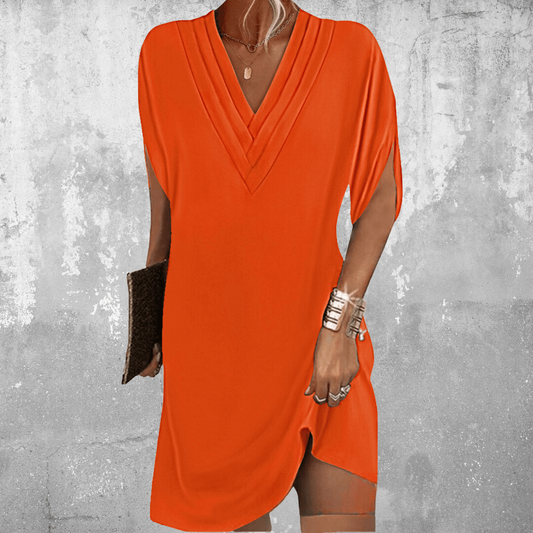 HELGA™ - VESTIDO CON CUELLO EN V FAVORECEDOR