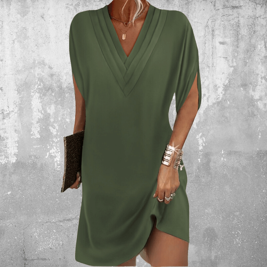 HELGA™ - VESTIDO CON CUELLO EN V FAVORECEDOR