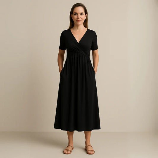 ELENA – VESTIDO MÁXIMO DE LÍNEA A Y AIREADO